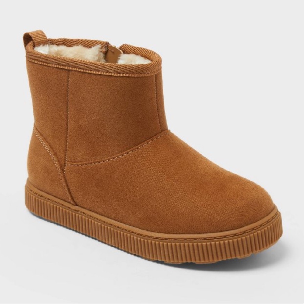 Cat & Jack Arlo Shearling Style Boots Cognac Tan Size 8 Toddler
